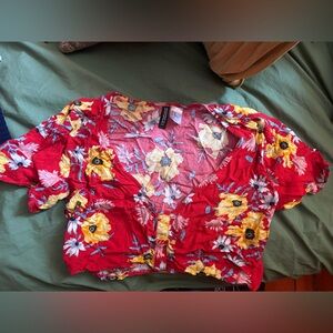 Floral Red Women's Top